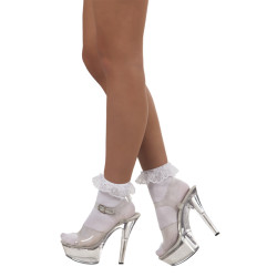 Ponožky bílé s krajkou